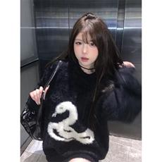 MM145-P68韩版潮流宽松日系针织衫港风慵懒线衣秋冬加厚毛衣，女装针织衫/毛衣，星座617A-2