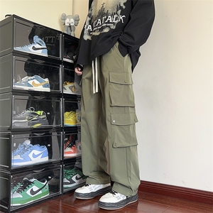 港风工装休闲裤宽松运动裤拖地裤束脚裤男KP867 P55图片