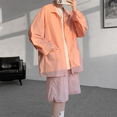 8XL-M特大码冰丝防晒服短裤套装男户外防晒衣运动外套潮TZ102P65，男装防晒衣，电商D206-1