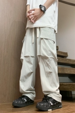 2025春夏款港风宽松设计感多口袋休闲百搭休闲裤直筒裤K24106-P40，男装休闲裤，星座717