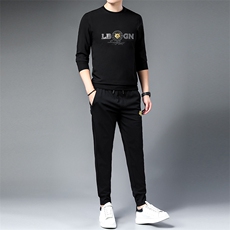 SA9680-2钱塘2020-2新款时尚休闲帅气中青年男士圆领卫衣套装P140，男装休闲套装，钱塘207-2