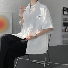 CS1143-特批25控49夏薄款冰丝面料大码短袖衬衫防晒透气外套，男装防晒衣，电商A059