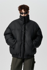 有长图冬季韩版羽绒棉服男宽松棉衣立领PU皮棉袄外套MF00756/P100，男装棉衣，电商B316
