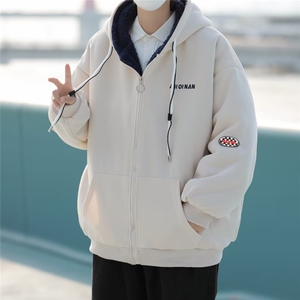 复古保暖开衫羊羔绒棉衣男女冬季加厚棉服港风宽松连帽外套 JF906图片