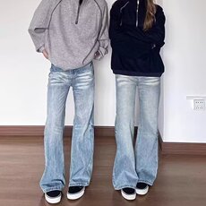 情侣牛仔裤新男直筒宽松阔腿美式高街潮流百搭长裤513ACK2736P42，男装牛仔裤，星座513A
