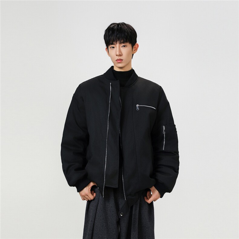 美式潮流棉服男冬季新款复古百搭拉链宽松机车服棉服2307 P105图片