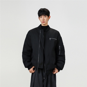 美式潮流棉服男冬季新款复古百搭拉链宽松机车服棉服2307 P105图片