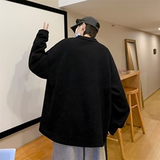 日系复古圆领卫衣ins宽松套头情侣长袖纯色上衣男女外套WY71-p43，女装短外套，星座1008-1