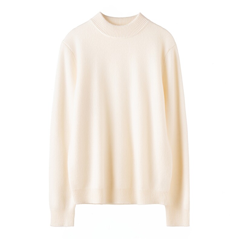 2025年秋季新款七针半高领针织羊绒上衣休闲时尚，女装羊绒衫，濮尚羊绒