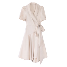 2023年夏季韩版通勤中长款钉珠连衣裙，女装连衣裙，火爆靓佳人