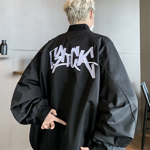 2024新款美式复古字母刺绣棒球服开衫夹克街头潮现货 W8378-P48图片