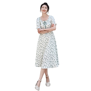 现货-碎花连衣裙女夏季2023新款小个子法式泡泡袖初恋仙女裙子图片