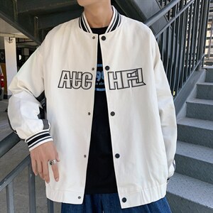 2026秋季港风学生复古棒球服夹克男女同款A338-1-WT09-P85，男装夹克，电商D325