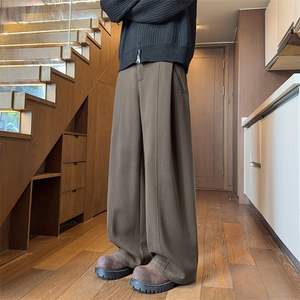 冬季毛呢裤加厚呢料西裤垂感阔腿宽松裤男女 D52142-TP60108图片