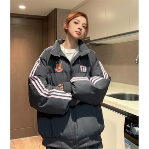 冬装新 港风织带棉服 刺绣logo棉衣休闲加厚外套男女 G1105 P118图片