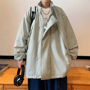 2022韩版复古保暖宽松棉服秋冬季韩版宽松纯色立领棉衣 W6244-P82图片