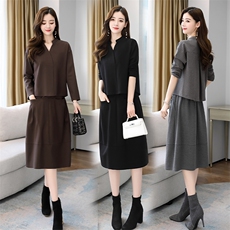 大码胖mm遮肚子减龄连衣裙春季新款女装高级感气质显瘦套装裙，女装套装/套裙，关键词