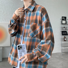 【现货主推】CS7130-P38特控68纯棉大款宽松微磨毛格子衬衫外套，男装衬衫，电商D232
