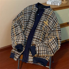 美式复古外套男秋冬新款高街棒球服潮牌休闲毛呢夹克WJ905-P65，男装夹克，星座1008