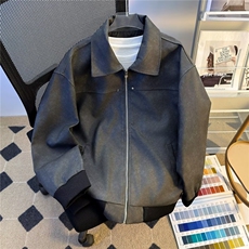 皮衣外套男春秋高级感潮牌痞帅夹克短款棒球服2237P63，男装夹克，星座410-2