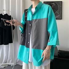 2023夏季新款短袖衬衫休闲衬衣潮流百搭半袖上衣A161-2-CT506-P45图片