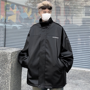 F139-P65 美式潮牌宽松机车服皮夹克2024新款飞行员皮衣外套男图片
