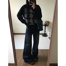 网图现货太阳花圆领长袖T恤打底衫男女可穿CT812-P29，男装T恤，电商C310