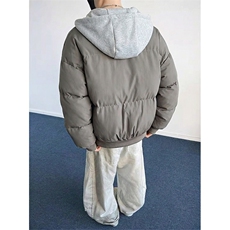 现货高品质重磅工艺美式高街假两件PU皮棉衣男女加厚棉服外套，男装棉衣，电商A486-1