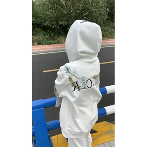 5285-P55纯棉华棉复合原版刺绣秋冬宽松连帽卫衣薄款/加绒图片