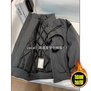 现货美式高街休闲棉衣夹克三防立领纯色户外工装加厚棉服外套图片