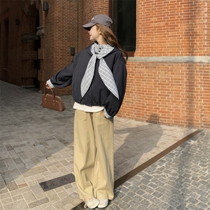 26春新款现-英伦风格子拼接撞色飘带宽松外套2606-P160K258图片