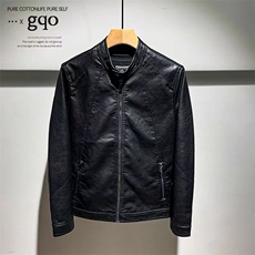 (网络图慎用有大货)立领皮衣立体商务休闲单款313B-JK6601-P120，男装皮衣，星座313B