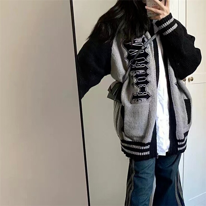 网图C70拉链开衫针织毛衣黑灰棕色M-3XL,男装针织衫/毛衣,星座1210-1