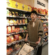 濮院针织燕麦毛衣V领亨利领毛衣宽松慵懒男美式针织衫LF92P75，男装针织衫/毛衣，电商D256