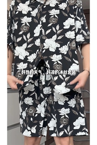 1短袖衬衫男+短裤男套装男聚酯纤维M-5XL大码TZ78709P50控98图片