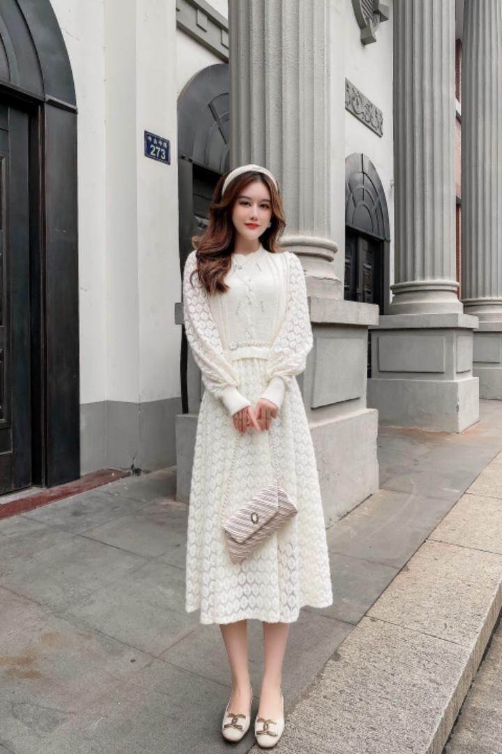 现货、磨毛珍珠连衣裙，女装连衣裙，艾丹迪蔓