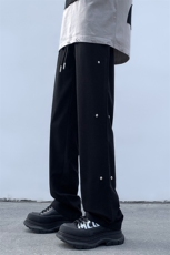 B221美式ins高街小众排扣直筒休闲西裤LK23008-P60控78，男装休闲裤，电商B221