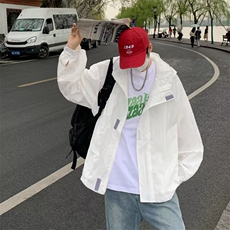 防晒衣薄款潮流户外速干连帽衣服帅气防紫外线宽松外套881P38，男装防晒衣，星座410-2