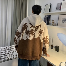 MY505-P55美式鹿皮绒连帽宽松型毛衣，男装针织衫/毛衣，星座1501-1