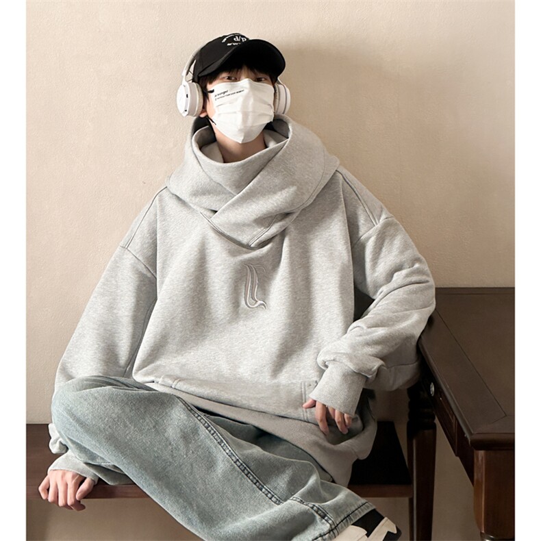 WY103-P45忍者堆堆领机能风潮牌连帽卫衣,男装卫衣,星座1501-1