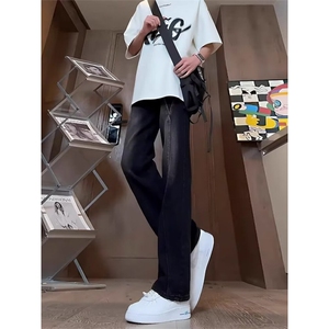 1506/Q72760/P51美式高街斜切裤子提档版型男修身微喇裤显瘦百搭图片