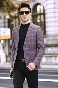 男士格纹西装 春装新款西服外套 7816 P155 258图片
