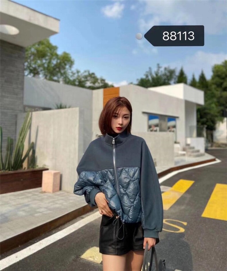 现货款2021秋冬羽绒拼接羊绒，其它，新风格
