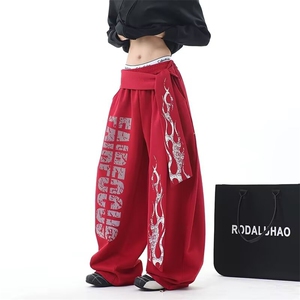 美式潮街舞宽松休闲荆棘涂鸦双侧休闲卫裤舞蹈裤K6688-P45图片