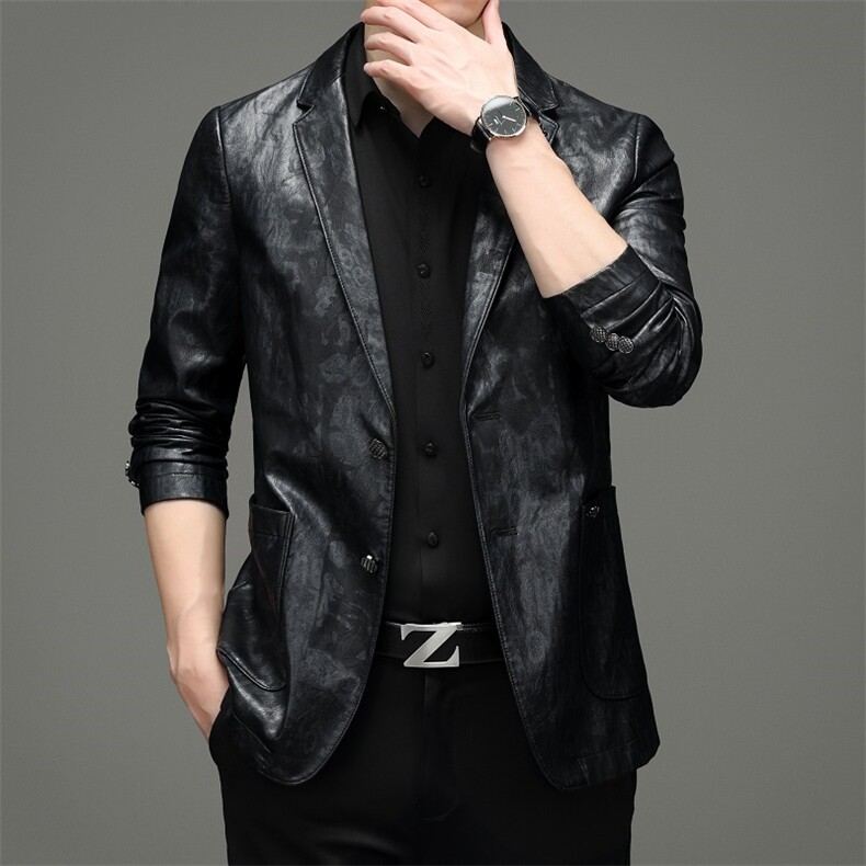 2023春季新款男士修身皮衣西装外套皮夹克JZL601-P195,男装皮衣,星座1105-3