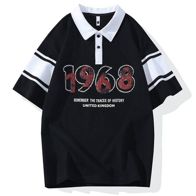 25062-特P40夏季休闲时尚T恤男短袖打底衫学生宽松翻领短袖POLO衫图片