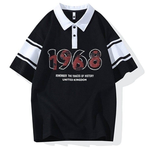 25062-特P40夏季休闲时尚T恤男短袖打底衫学生宽松翻领短袖POLO衫图片