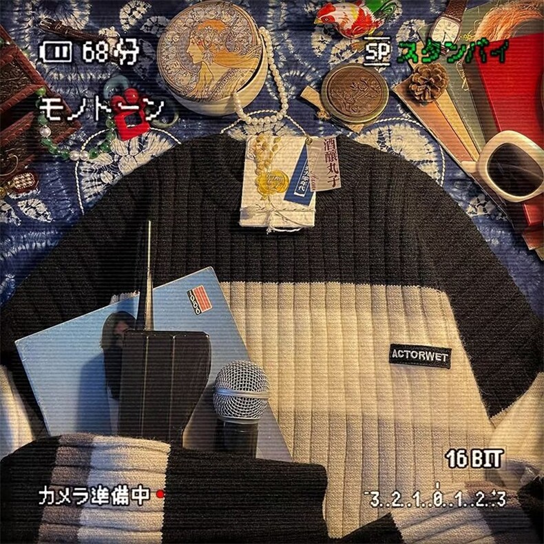 日系复古撞色条纹圆领针织衫男女慵懒风百搭情侣套头毛衣,男装针织衫/毛衣,星座506A