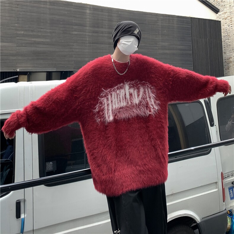 DY75-P56新款美式字母印花毛衣男秋冬季街头潮牌宽松情侣针织衫,男装针织衫/毛衣,星座603-2
