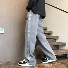 美式休闲裤子男款卫裤潮牌宽松高街复古直筒运动裤K531-P48，男装休闲裤，星座308B-2
